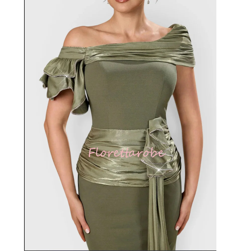 Mermaid  Mother of the Bride Dresses Customized Off the Shoulder Wedding Party Dress Luxury Beads  Formal Occasion Evening Gowns