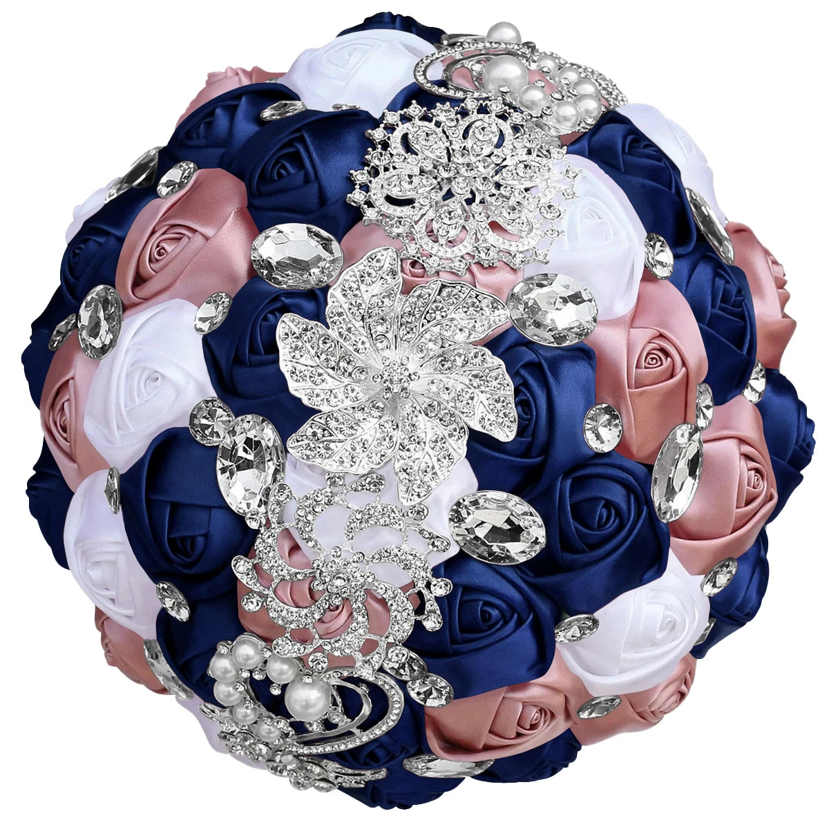 Navy Champagne Wedding Bouquet Flowers