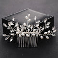 Handmade Pearl Leaf Hair Comb Fashion Alloy And Rhinestone Hairpin Bridal Wedding Hair Accessories Jewelry Hair Comb