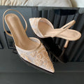 Embroidered Slingback Bridal Heels