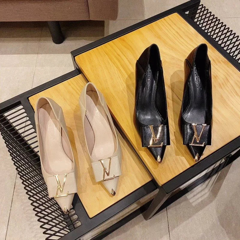 2026 Summer New Pointed-Toe Stiletto Heels, Women's Medium Height Office Pumps, Elegant Work Dress Shoes for Commuting