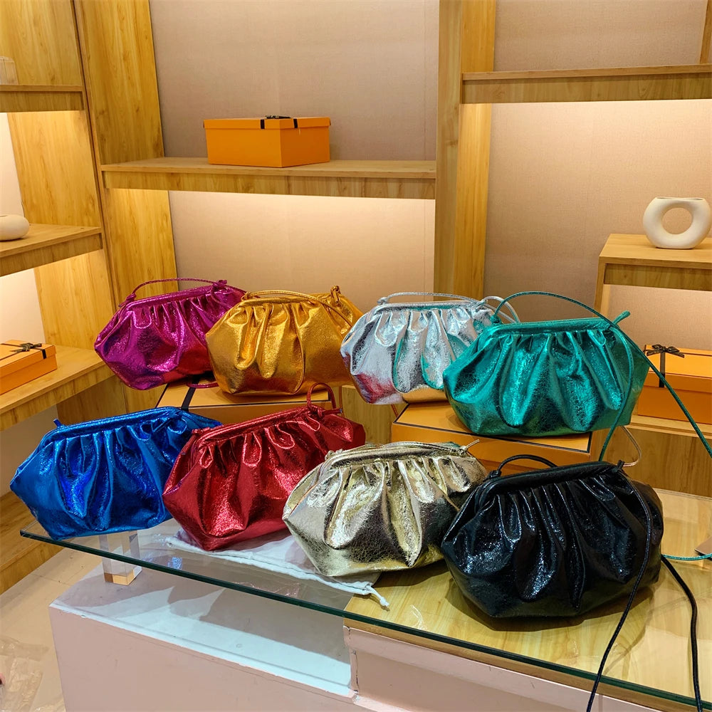 Golden Crossbody Evening Clutch