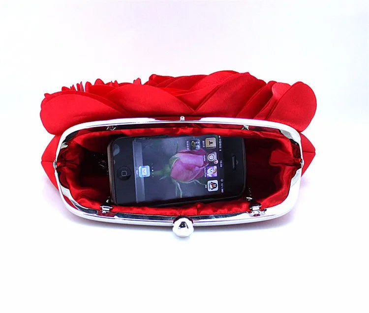 Fashion Flower Clutch Bag Women Wedding Handbag Bridal Clutch Purse Evening Dress Clutches Party Wallet Shoulder Chain Bag