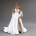 Satin Sweetheart A-Line Wedding Dress with Slit