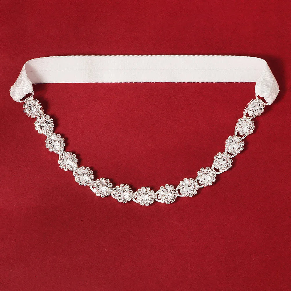 Rhinestone Wedding Garter Bride Accessories Women Silver Color Crystal Flower Bridal Suspenders for Party Dresses Gift