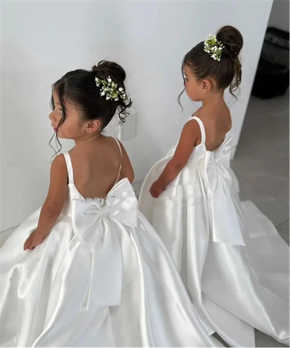 Mermaid Bow-Strap Flower Girl Dress