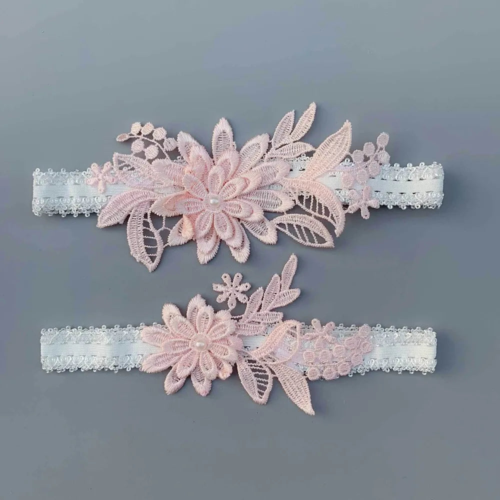 Floral Embroidered Lace Bridal Garter