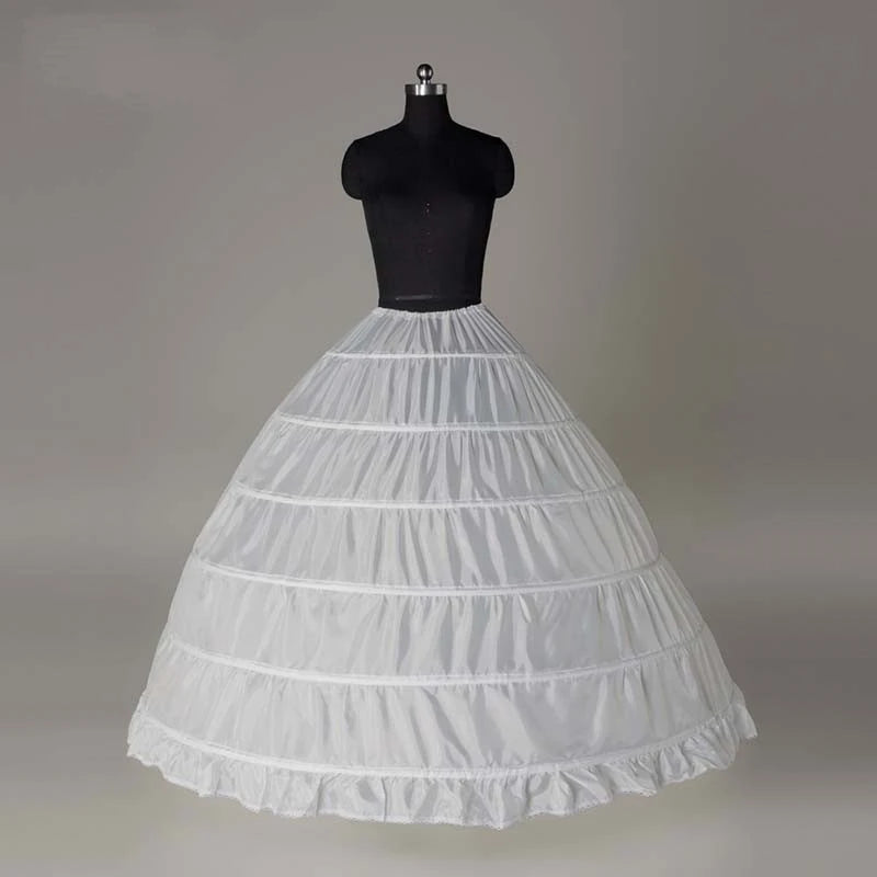 6 Hoop 3 Hoop 8 HoopCrinoline Black White Long Wedding Petticoat Ball Gown Dress Underskirt Skirt Half Slips Wedding Accessories