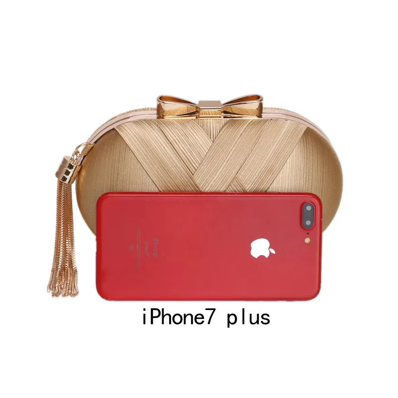 Clutch Bag for Women Elegant Tassel Lightweight Sparkling Compact for Party Wedding Evening