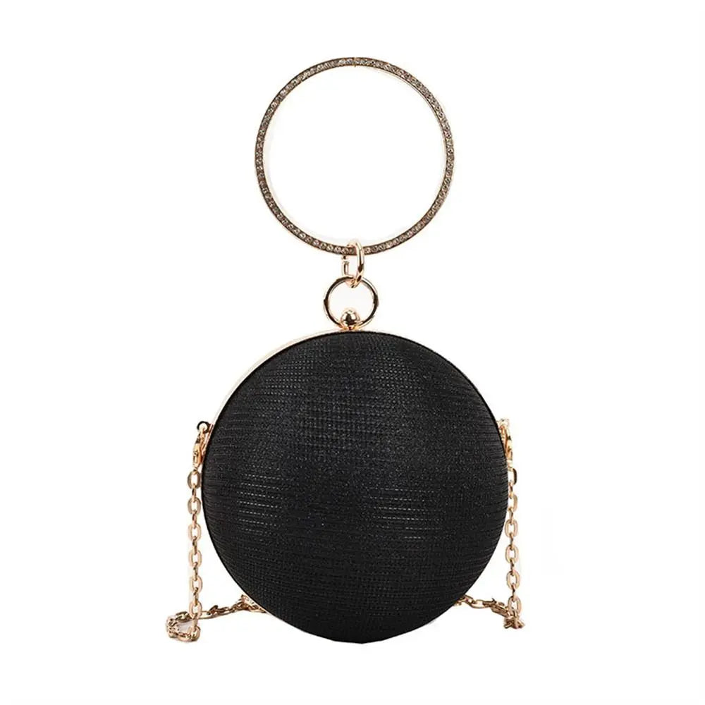Circular Silk Rhinestone Banquet Clutch