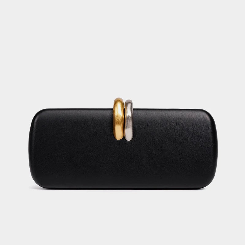 Box Rigid Metal Detail Clutch