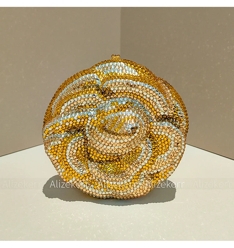 Rose-Shaped Flower Evening Clutch