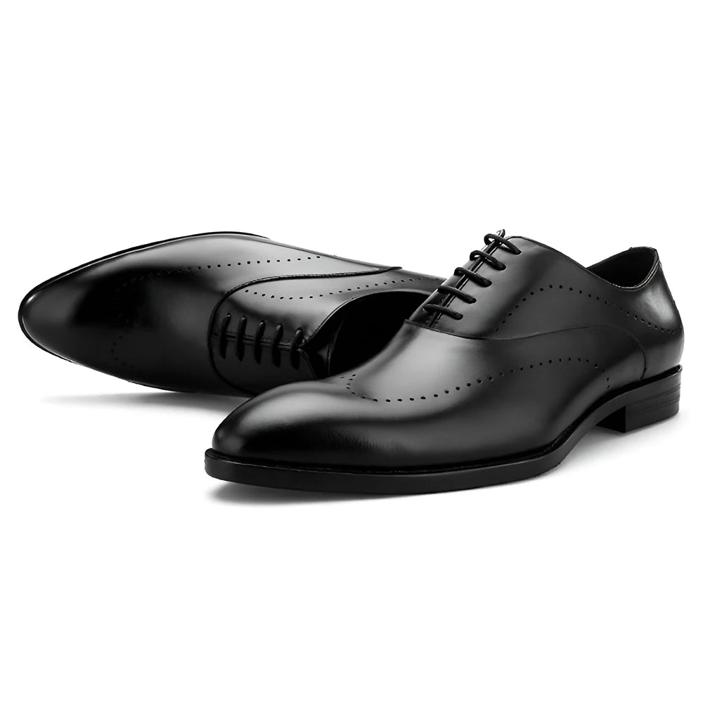 Full-Grain Leather Formal Derby Shoes for Men Daily Wear Business Oxford Dress Shoes