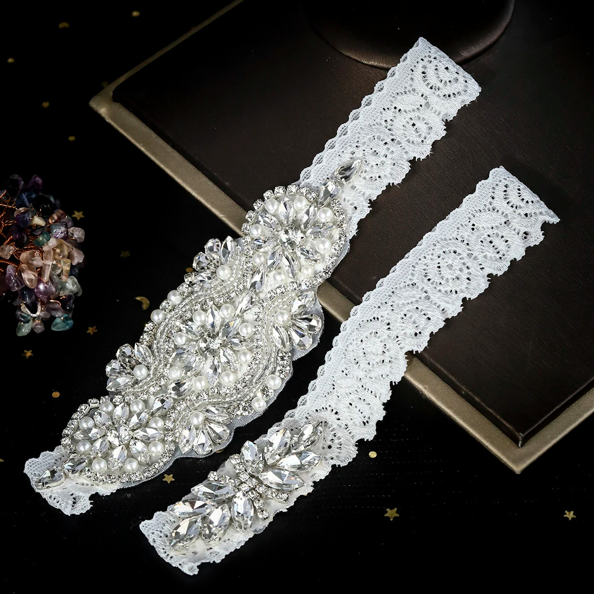 Sexy Lingerie Wedding Garter Belt Bride Party Cosplay Accessories Jewelry Bowknot Lace Elastic Leg Ring Bridal Leg Garter