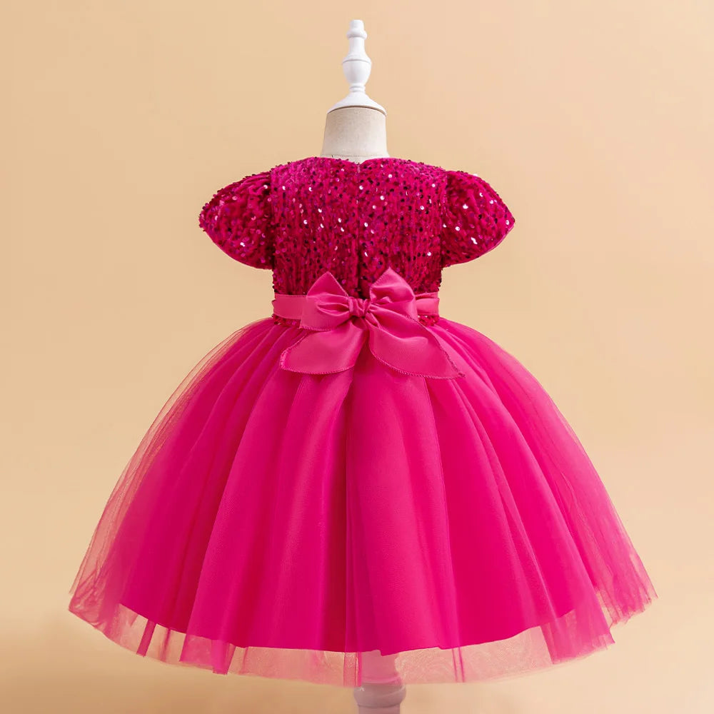 Sequin Bow Party Dress for Girls