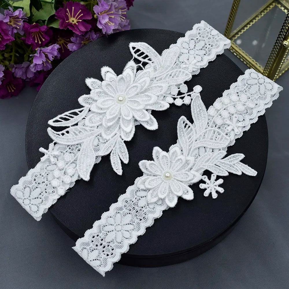 K07 Bridal Garter Belt Set New Design Elastic Trim Crystal Applique Wedding Garter Belt Bridal Leg Bride Wedding Accessories