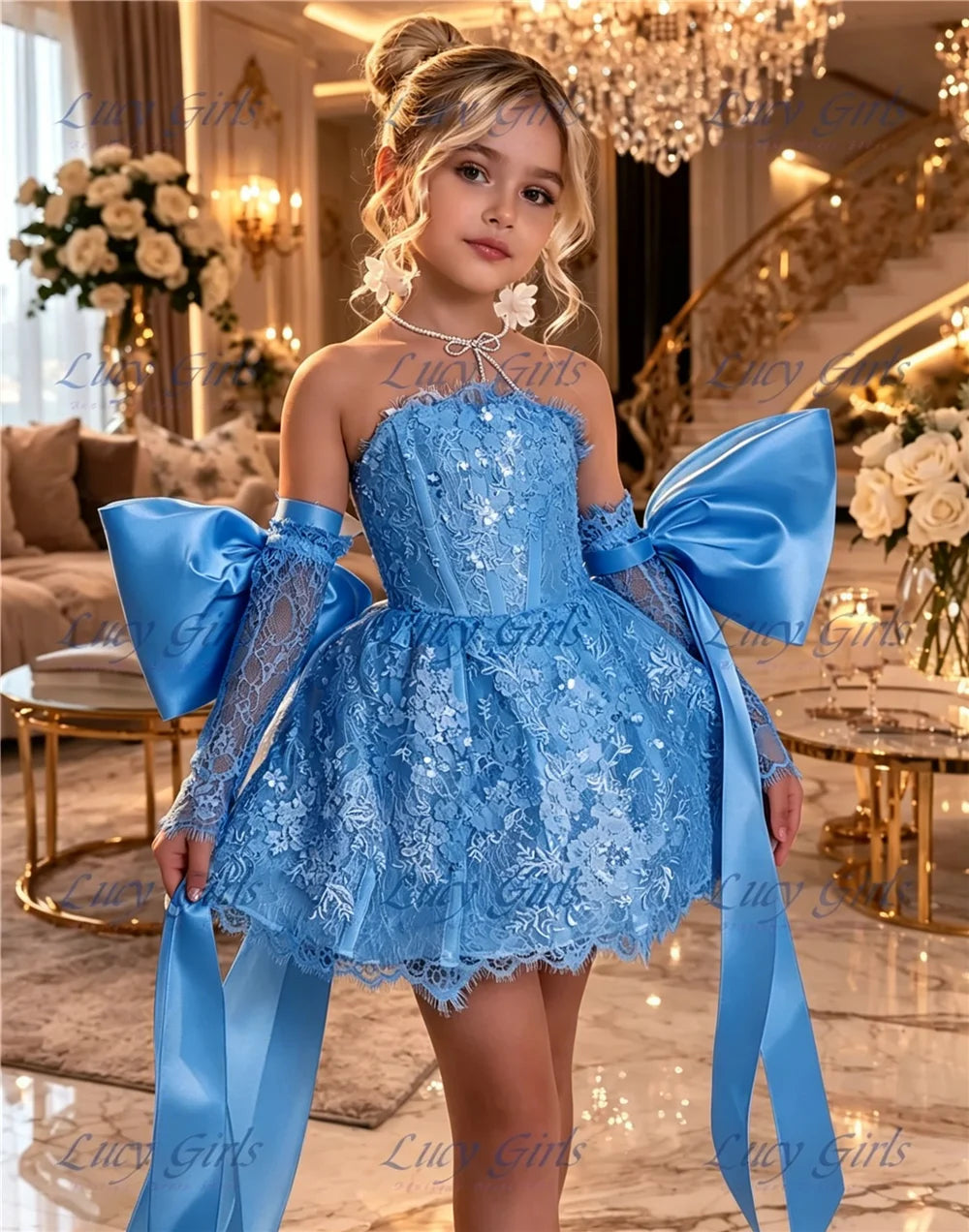 Lace & Satin Flower Girl Dress