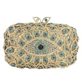 Boutique De FGG (in stock) Evil Eye Women Crystal Clutch Evening Minaudiere Bags Party Dinner Rhinestone Handbags Bridal Purse