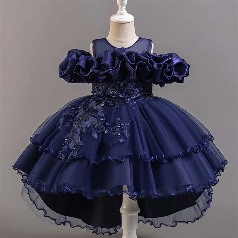 Pink Tulle Princess Flower Girl Dress