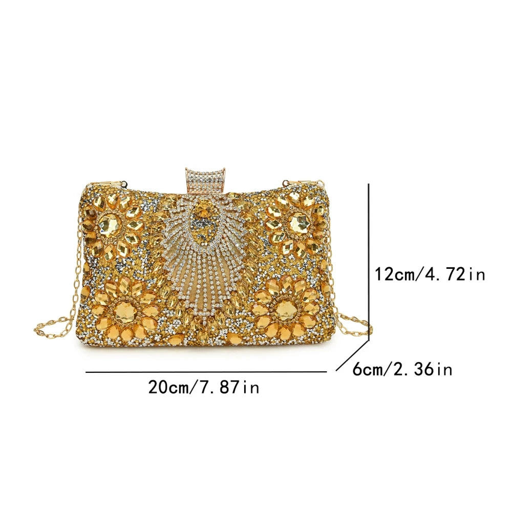 Rhinestone Gemstone Crossbody Clutch