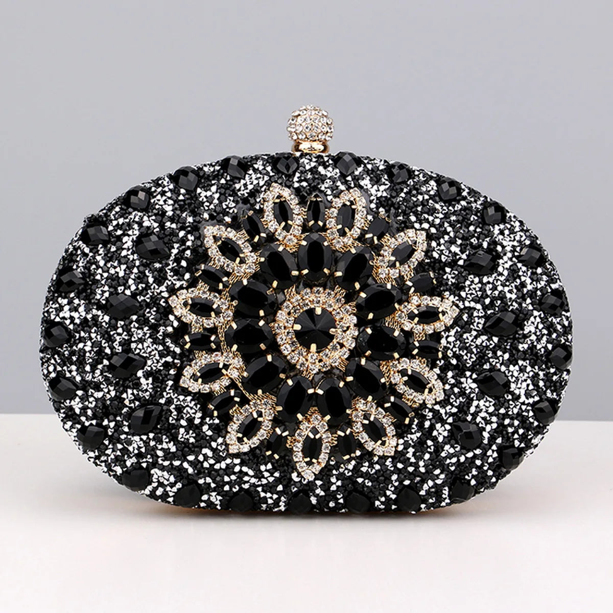 Flower Rhinestone Evening Clutch