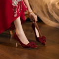 Bride Wedding Shoes 2026 New Red Toast Chinese High Heeled Single Shoes