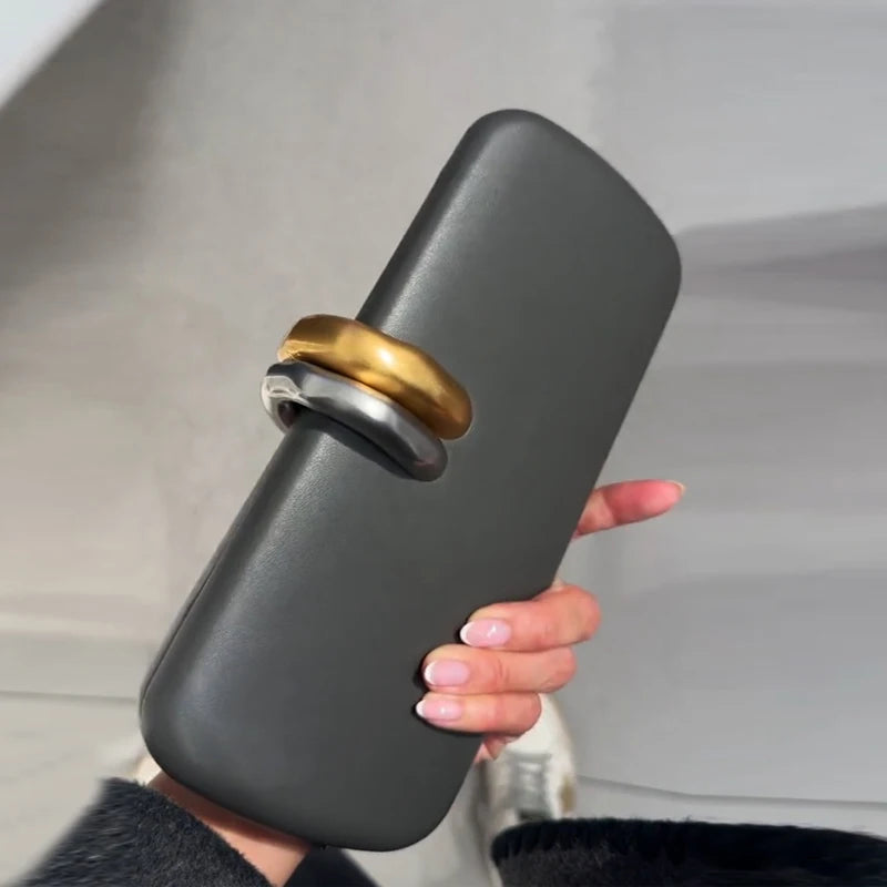 Box Rigid Metal Detail Clutch