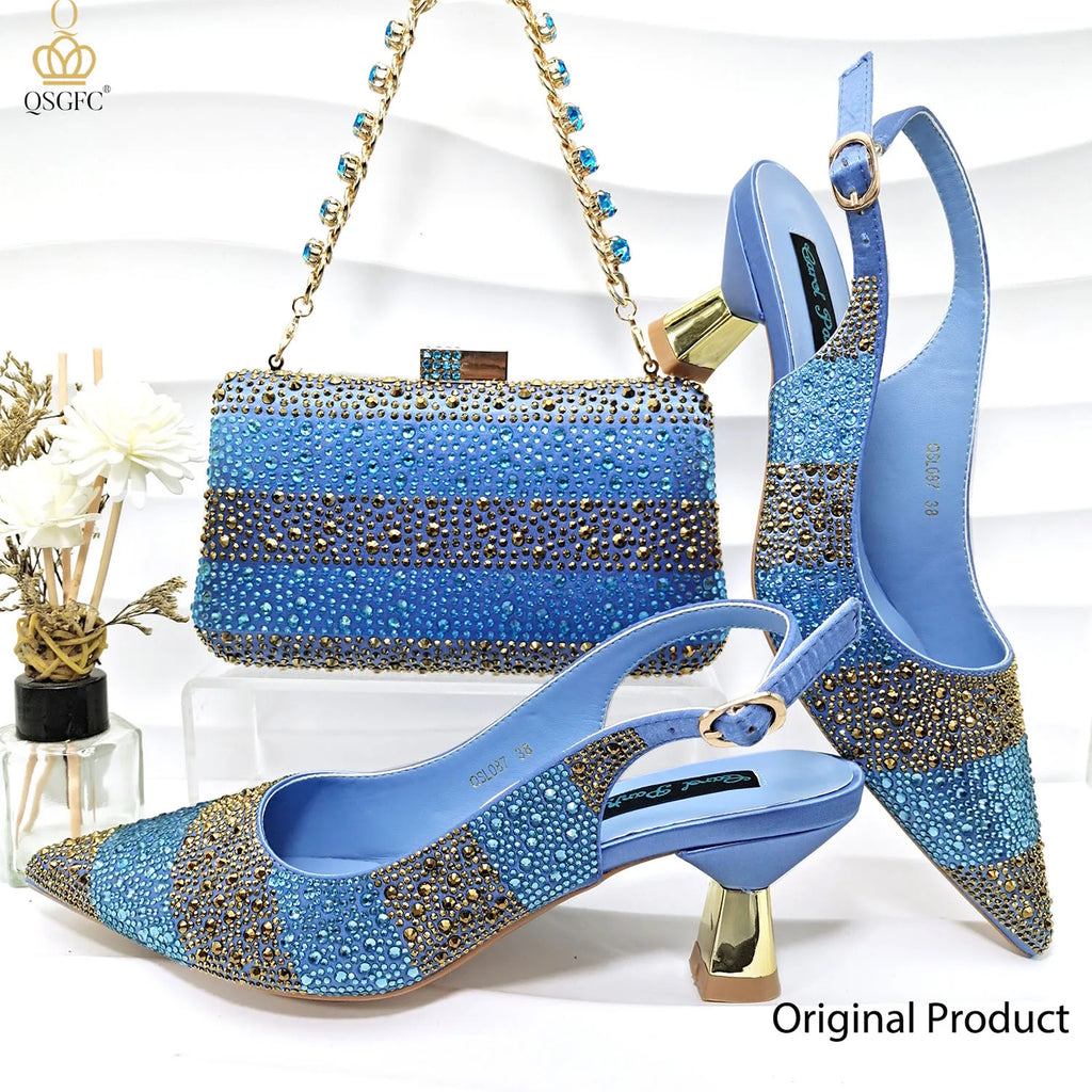 Rhinestone Shoe & Bag Set