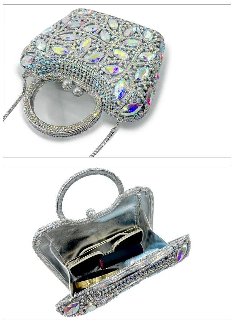 Luxury Bridal Wedding Dress Purses Women Crystal Handbags Rhinestone Party Prom Evening Clutches Minaudiere Clutch Bag