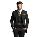 Men's Grey 3-Piece Suit (Jacket + Vest + Trousers) Elegant Classic Wedding Attire, Custom Banquet Birthday Party Tuxedo