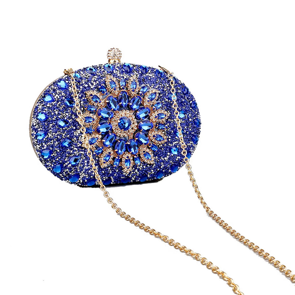 Flower Rhinestone Evening Clutch