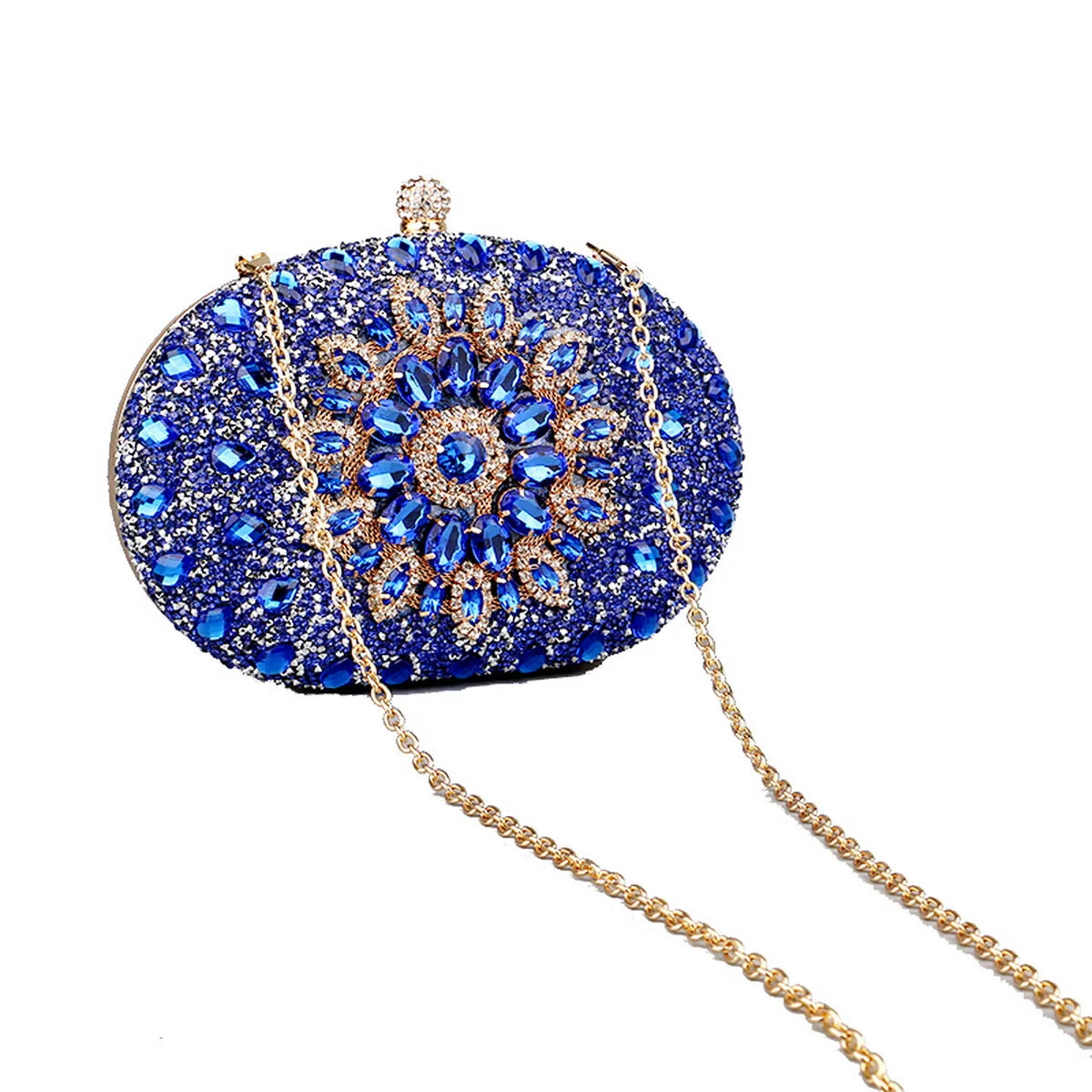 Flower Rhinestone Evening Clutch
