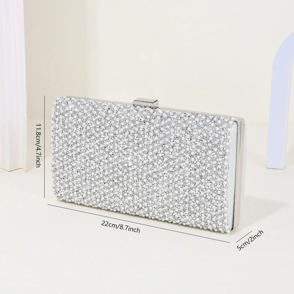 Ladies Evening Bags Clutch Bag Elegant Shiny Hard Metal Buckle Wedding Bridal Dress Evening Bag Banquet Party Handbags
