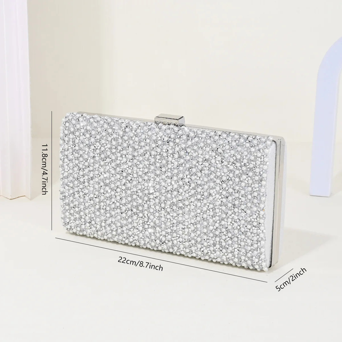 Ladies Evening Bags Clutch Bag Elegant Shiny Hard Metal Buckle Wedding Bridal Dress Evening Bag Banquet Party Handbags