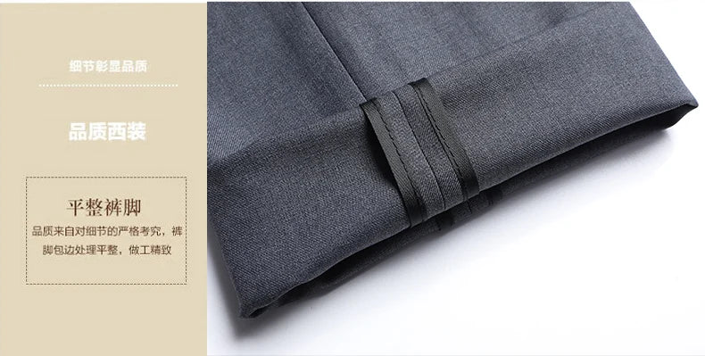Suit  (Blazer+ Trousers) Men's Casual Formal Business Gentleman Solid Color Hosting Four Seasons Slimming Wedding Fashion Suit