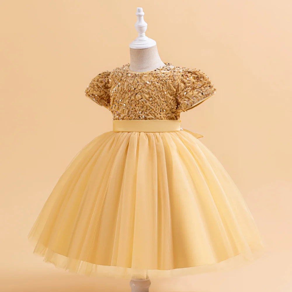 Sequin Bow Party Dress for Girls