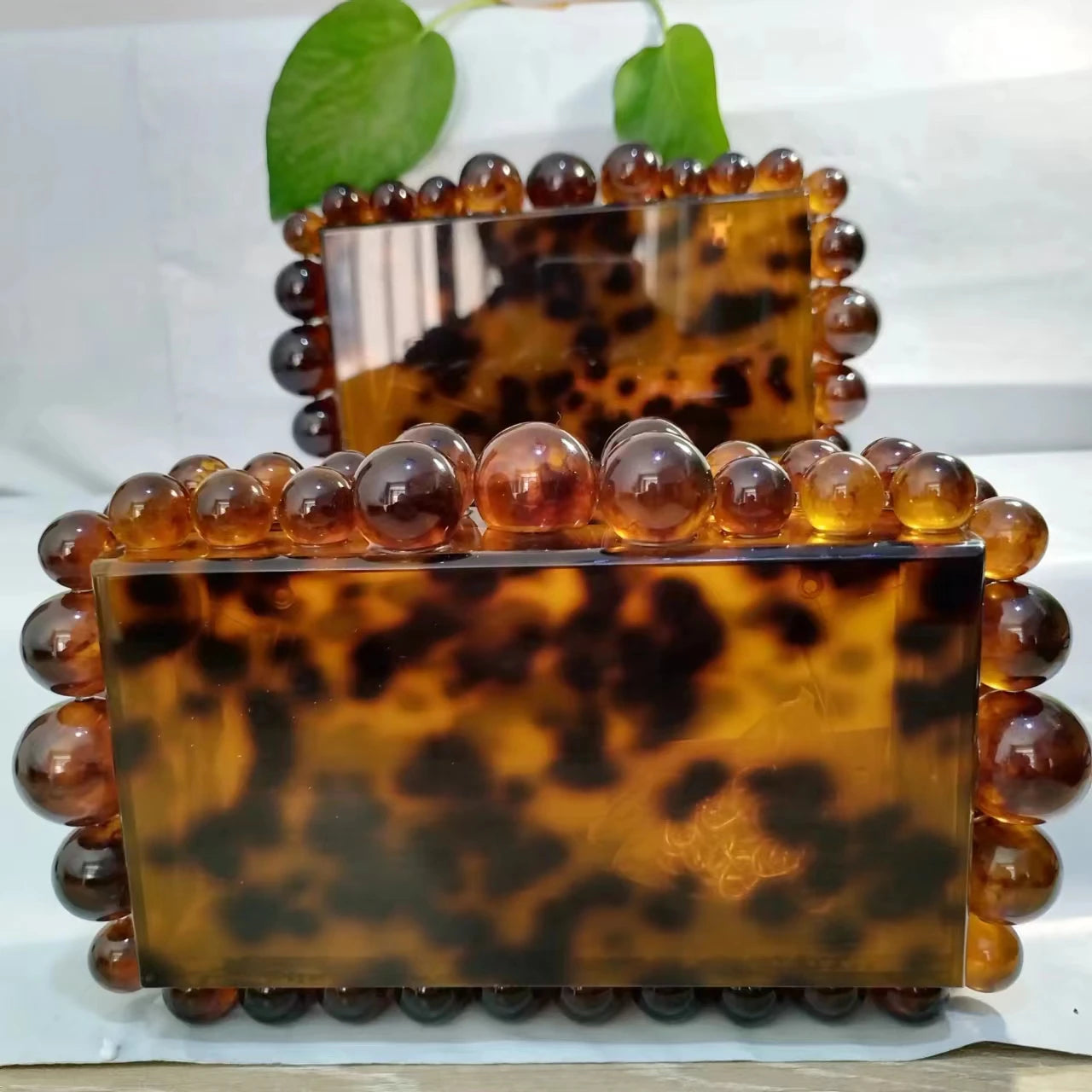 Leopard Acrylic Box Evening Clutch