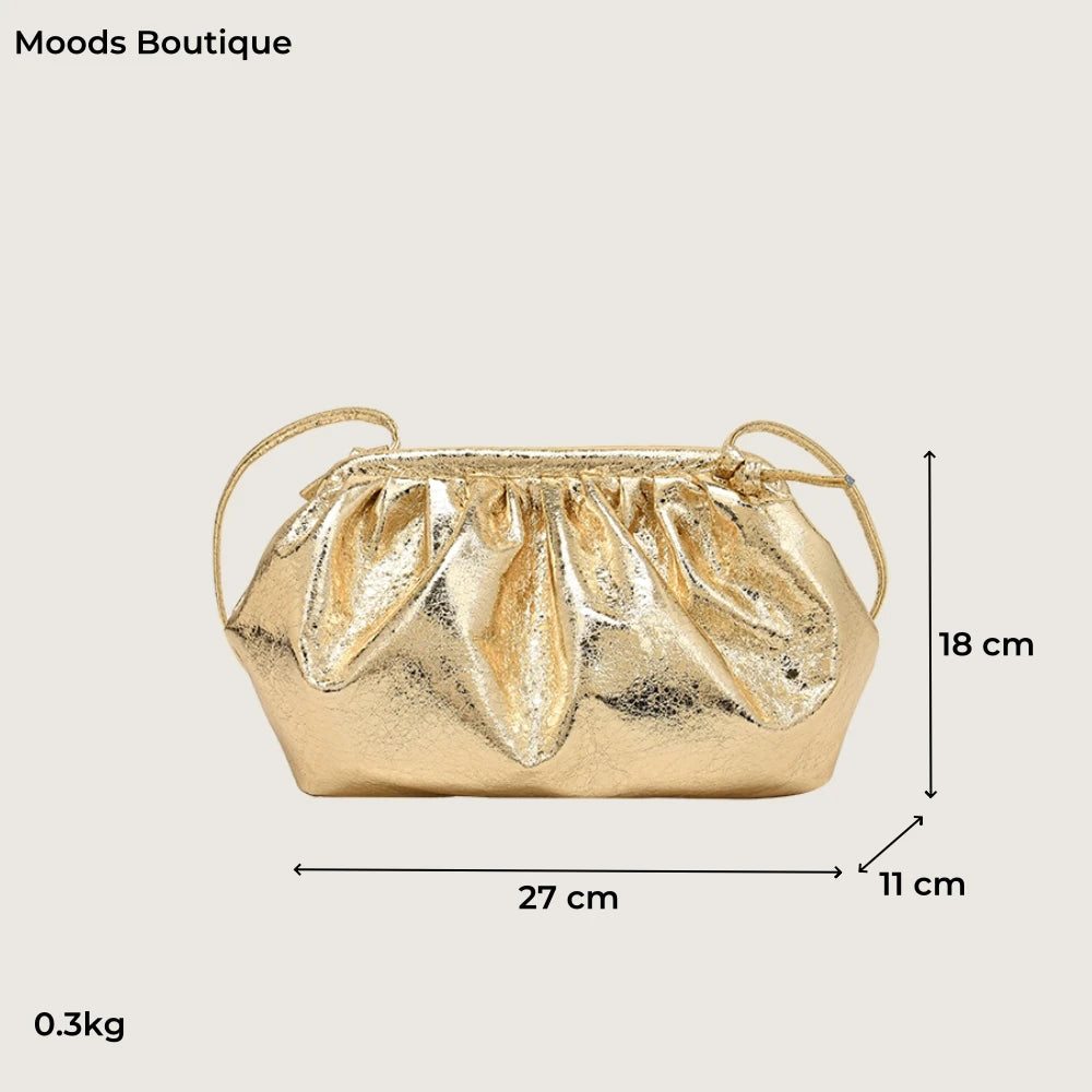 Golden Crossbody Evening Clutch