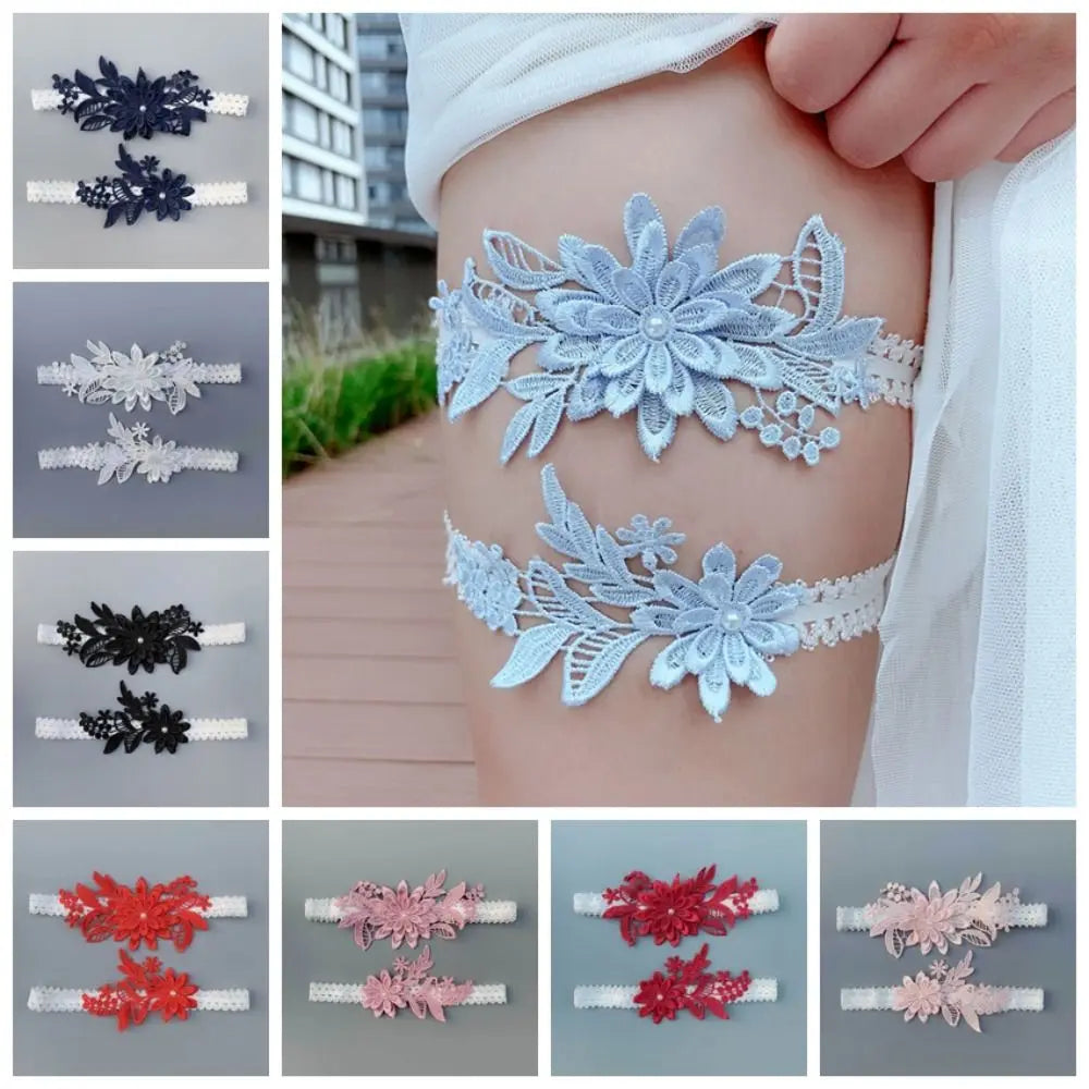 Fashion Polyester Wedding Garter Lace Embroidery Floral Bridal Thigh Ring Leg Ring Wedding