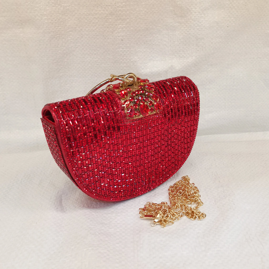 Pretty Rhinestone Clutch Evening Bag Women Wedding Party Purse Evening Banquet Round Bag European Exquisite Bridal Purse Para