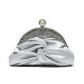 Sparkly Rhinestone Evening Clutch Pleated Satin-like Bridal Wedding Purse Glittery Chic Luxury Party Pochette Bride