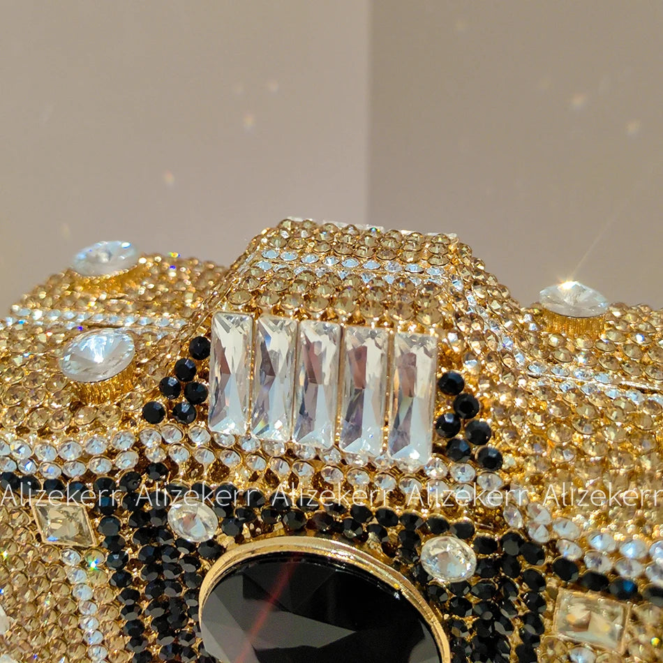 Camera-Shaped Diamond Evening Clutch