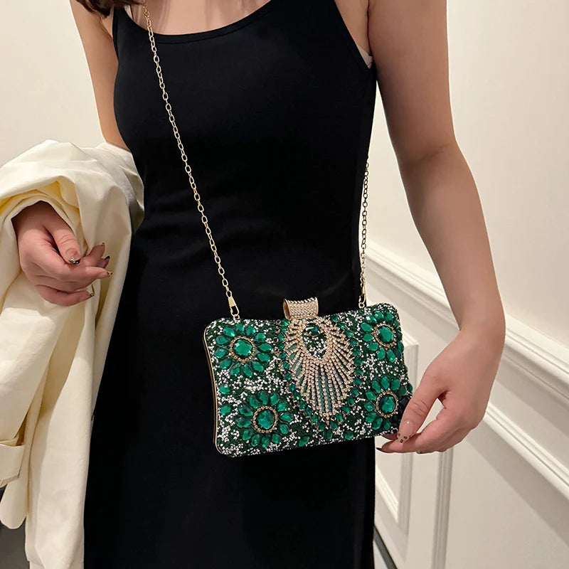 Rhinestone Gemstone Crossbody Clutch
