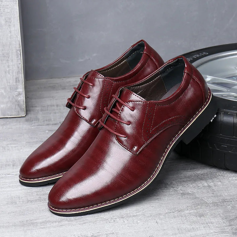 Classic Men Dress Shoes Pointed Toe Soft Bottom Business Casual Men Formal Shoes Male Office Flats Wedding Party Oxfords Shoes