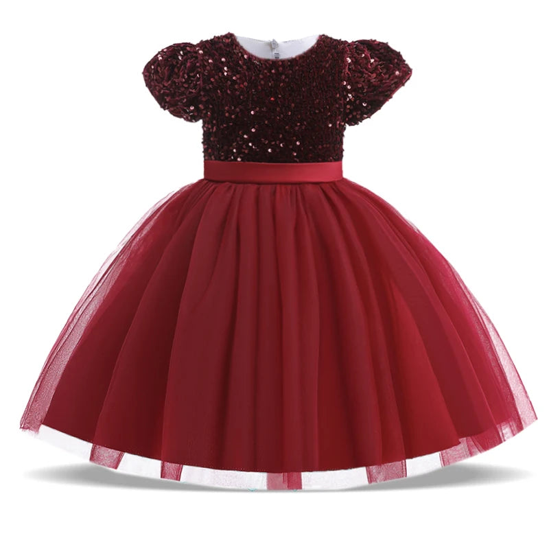 Sequin Bow Party Dress for Girls
