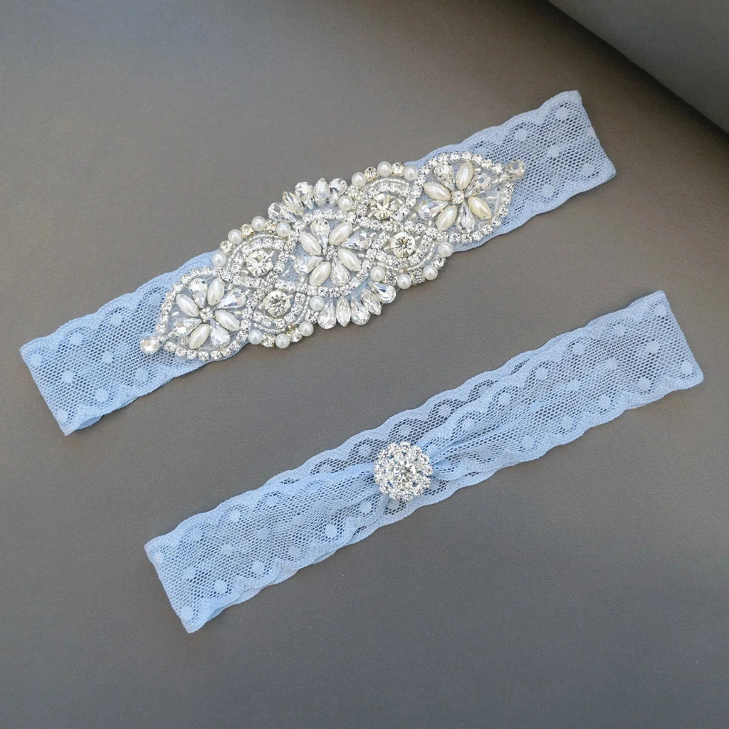 Shinny Pearls Crystals Wedding Garter for Bride Leg Ring Loop Thigh Leg Garter  For Wedding Bridal  Accessories