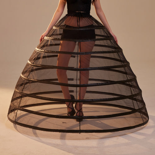 Black Hoop Skirt ,Ball Gown Crinoline, Black Petticoat Skirt