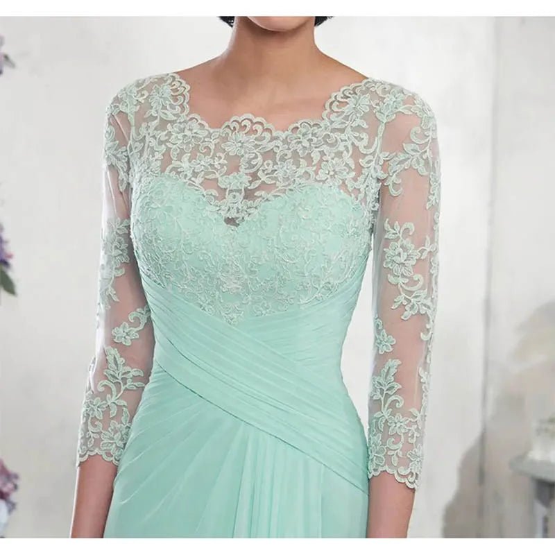 A-Line Chiffon Mother of the Bride Dress with Pleated Back - Luzilly Bridal & Apparel