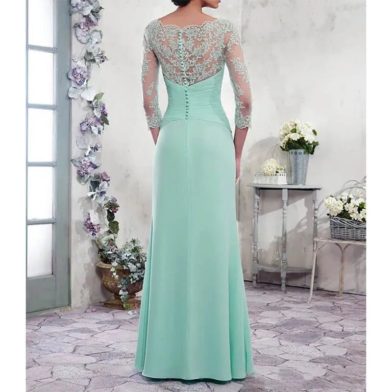 A-Line Chiffon Mother of the Bride Dress with Pleated Back - Luzilly Bridal & Apparel