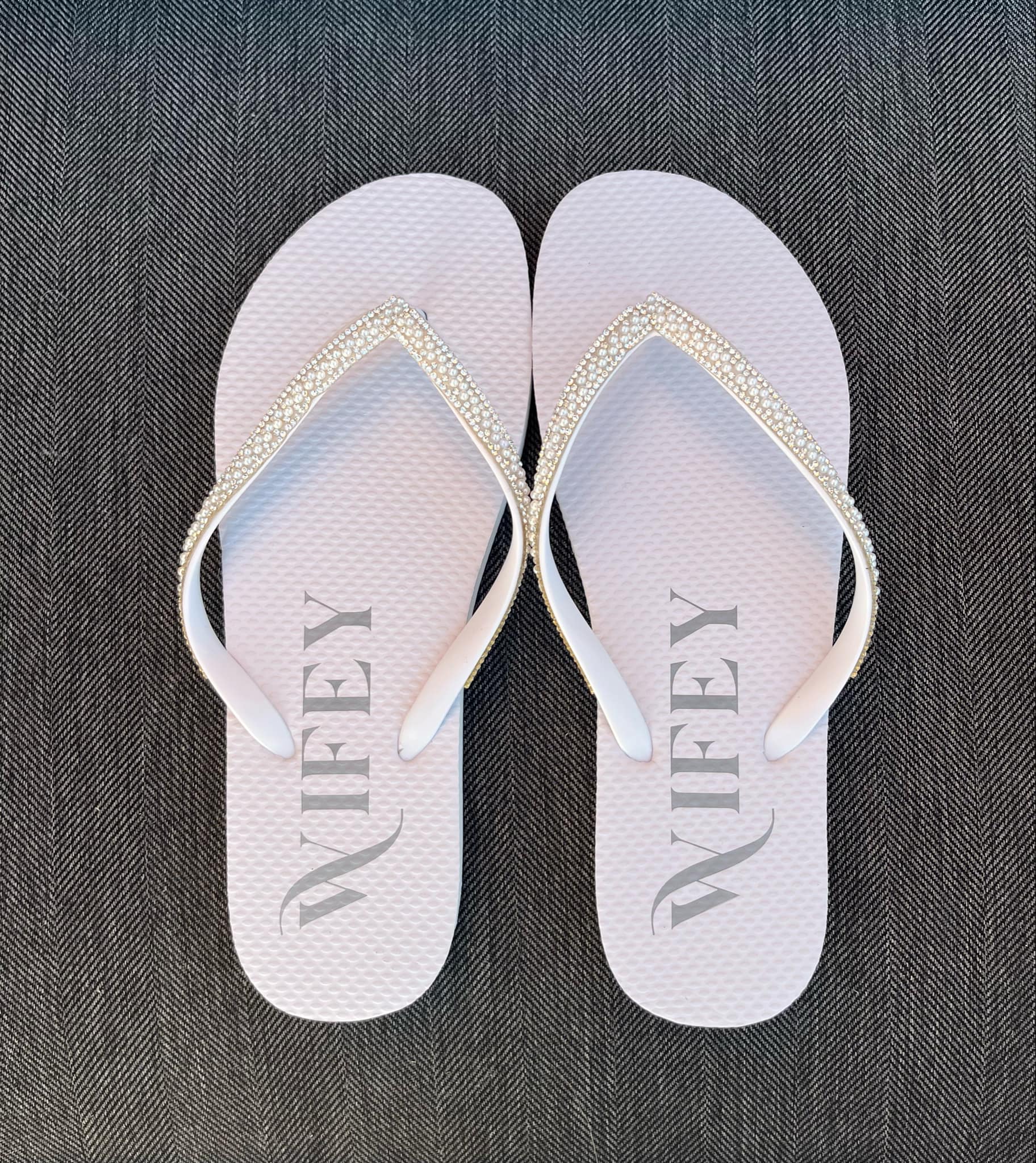 Bride or Wifey Rhinestone Flip-Flops